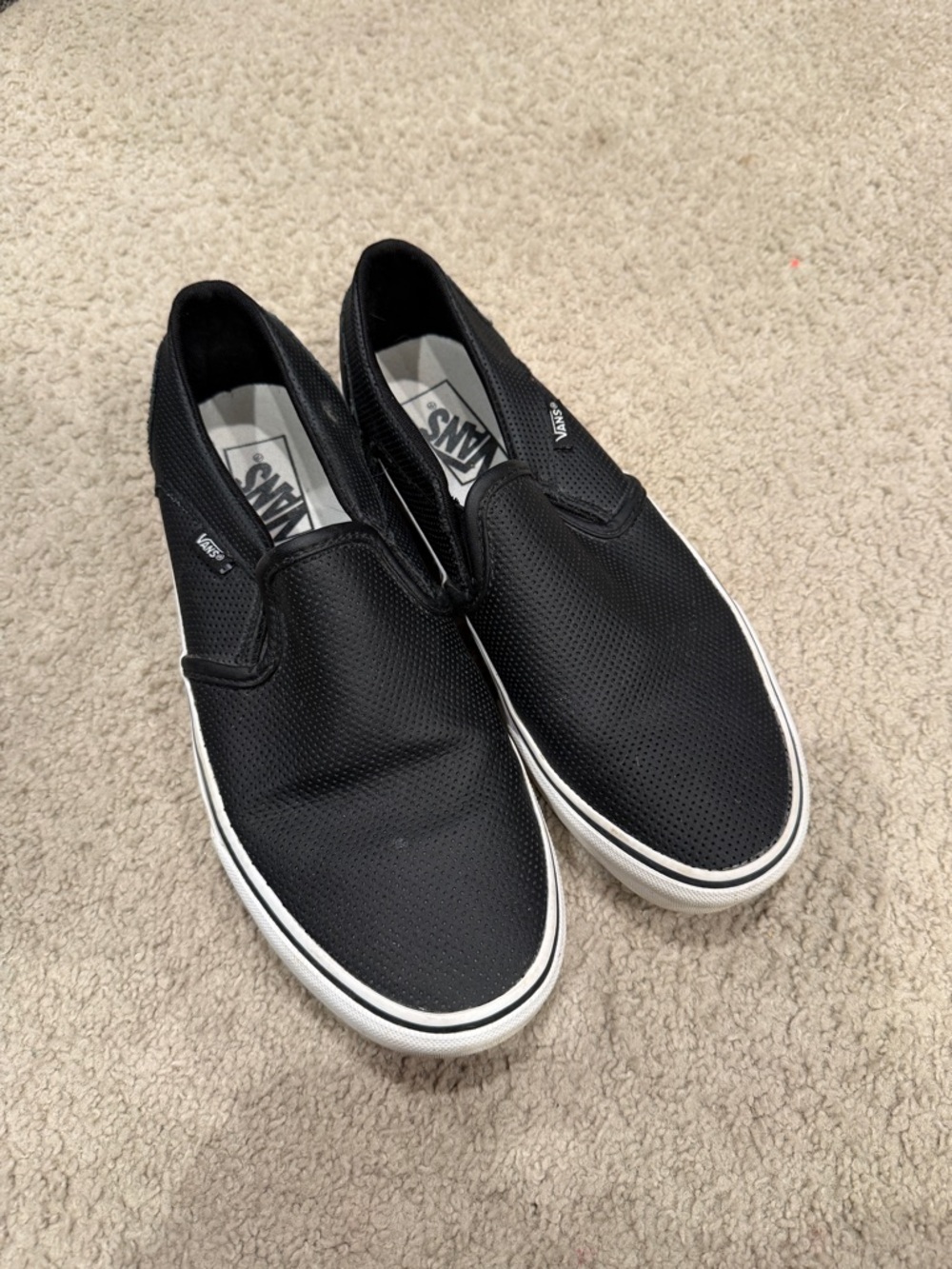 Vans Women's Black Perforated Slip-On Sneakers
